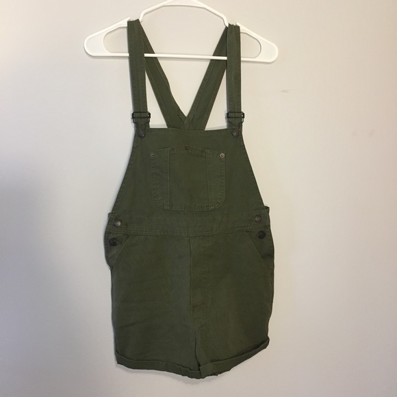 Brandy Melville Denim - Brandy Melville Olwen Olive Green Overalls Shorts